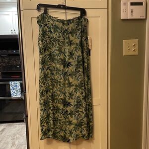 David Brooks Green Floral Midi Skirt